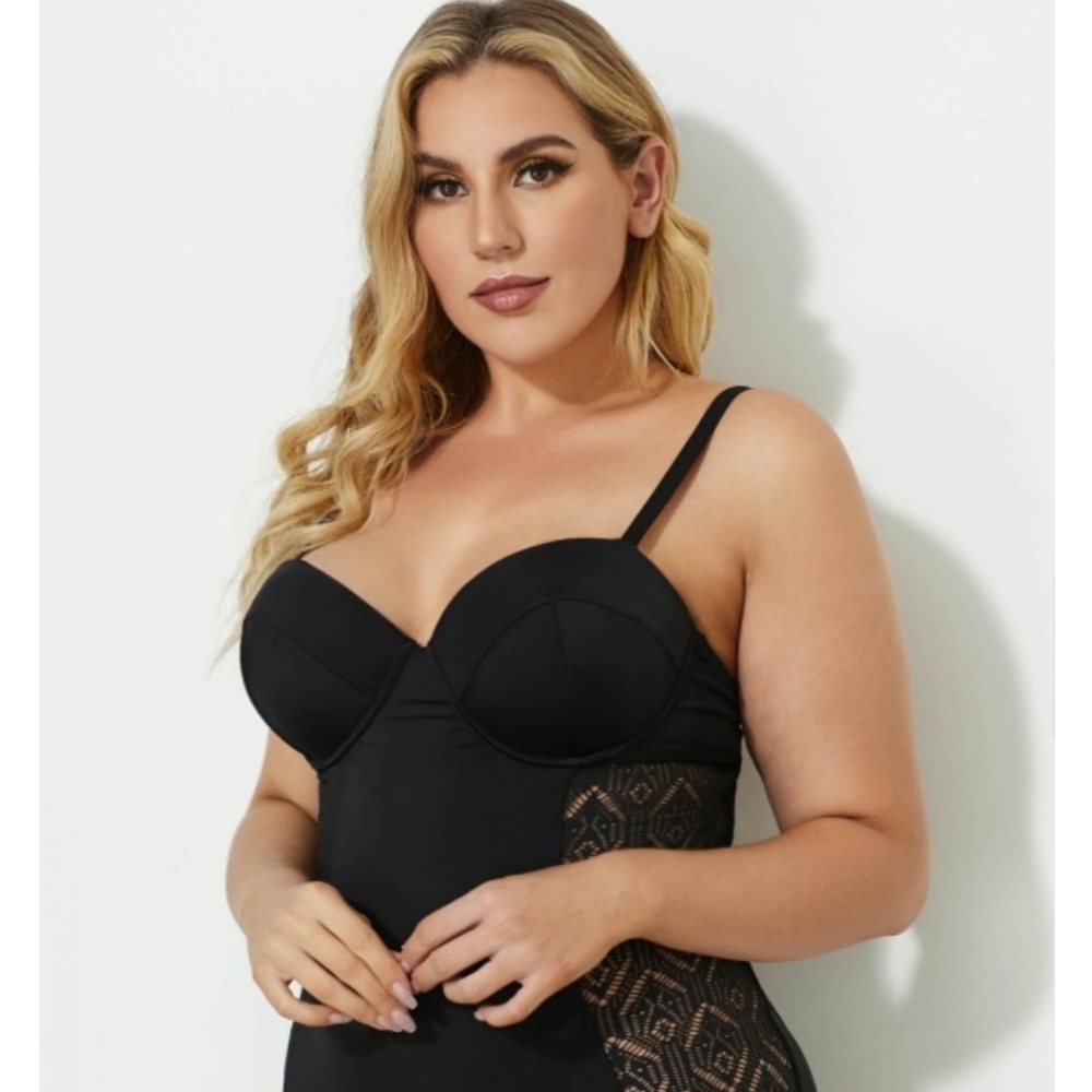 Crochet Underwire One Piece Swimsuit